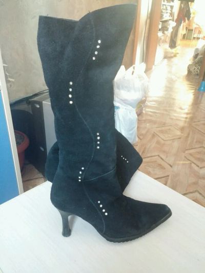 Лот: 9092939. Фото: 1. Сапоги женские, натуральная замша... Сапоги