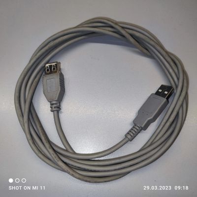 Лот: 20128884. Фото: 1. Кабель удлинитель USB длина 3м. Шлейфы, кабели, переходники