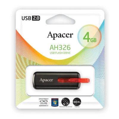 Лот: 4629641. Фото: 1. USB Flash 4Gb Apacer AH326 Retail... USB-флеш карты