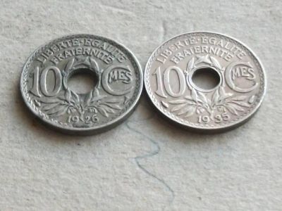 Лот: 20010370. Фото: 1. Монета 10 сантим Франция 1935... Европа