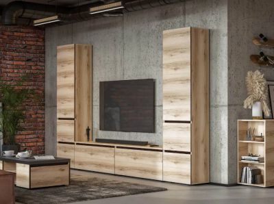 Лот: 25890296. Фото: 1. Шкаф-Пенал Берген Цвет Дуб Делано... Шкафы, шкафы-купе