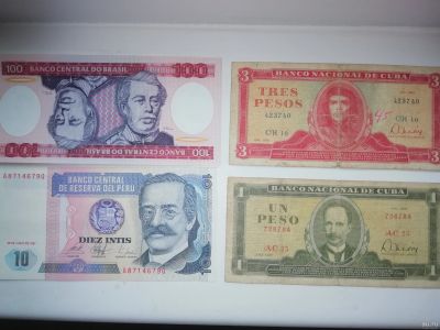Лот: 16543017. Фото: 1. Банкноты Южной Америки 5 шт. Америка