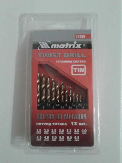 Лот: 10254168. Фото: 1. Новый набор свёрл по металлу Matrix... Расходные материалы, сменные насадки