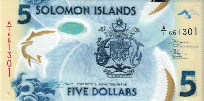 Лот: 21244179. Фото: 1. 5 долларов 2019 год. Соломоновы... Австралия и Океания