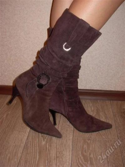 Лот: 2201127. Фото: 1. Замшевые сапоги. Сапоги