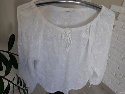 Лот: 15791802. Фото: 1. Блуза кофта с вышивкой хлопок. Блузы, рубашки