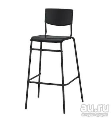 Лот: 9188055. Фото: 1. Стул барный черный со спинкой... Столы, стулья, обеденные группы