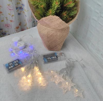 Лот: 12043186. Фото: 1. Маленькие гирлянды на батарейках... Гирлянды, шарики, новогодние аксессуары