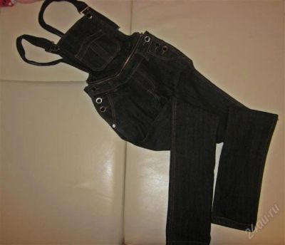 Лот: 2027776. Фото: 1. Джинсы комбинезон, лямки убираются... Комбинезоны