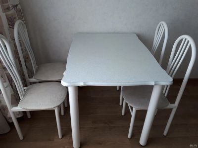 Лот: 16373846. Фото: 1. Обеденная группа, стол, стулья. Столы, стулья, обеденные группы