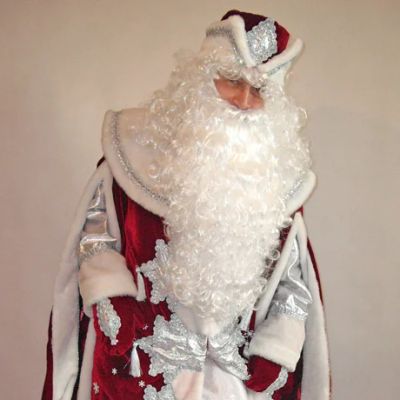 Лот: 3516194. Фото: 1. Парик + борода для Деда Мороза. Взрослые карнавальные костюмы