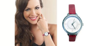 Лот: 12366918. Фото: 1. Часы наручные женские с бордовыми... Оригинальные наручные часы