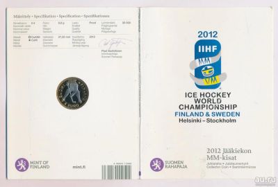 Лот: 14790470. Фото: 1. Финляндия 2012 5 евро Хоккей Чемпионат... Европа