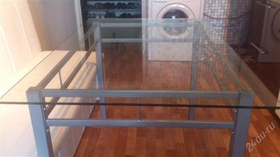 Лот: 2949760. Фото: 1. Стол стеклянный. Столы, стулья, обеденные группы