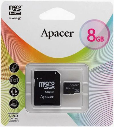 Лот: 3898508. Фото: 1. Карта памяти MicroSD SDHC Apacer... Карты памяти