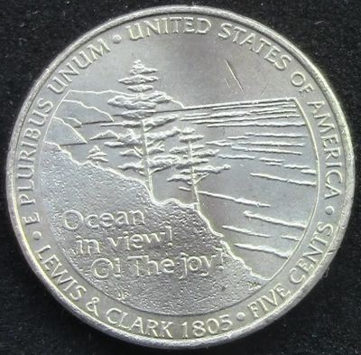 Лот: 6315131. Фото: 1. США 5 центов 2005г = вид на океан. Америка