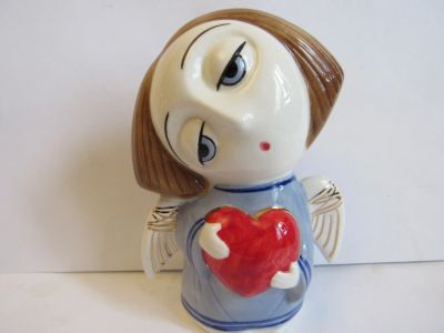 Лот: 18826326. Фото: 1. Ангел с сердцем ,авторская керамика... Скульптуры