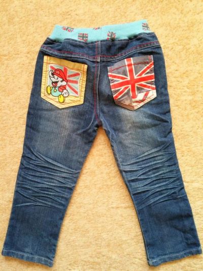 Лот: 7475719. Фото: 1. Джинсики с Mario на рост 100. Брюки, шорты, джинсы