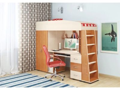 Лот: 3437458. Фото: 1. Детская кровать-чердак Л-1. Цвет... Детские кровати и кроватки