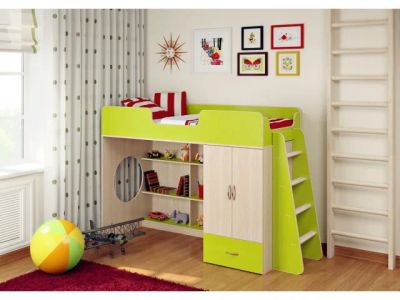 Лот: 3437630. Фото: 1. Детская кровать-чердак Л-3. Цвет... Детские кровати и кроватки