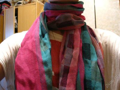 Лот: 1540172. Фото: 1. Двухстороний палантин, повторно. Шарфы, платки