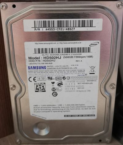 Лот: 20110186. Фото: 1. hdd Samsung 500GB 7200rpm. Жёсткие диски