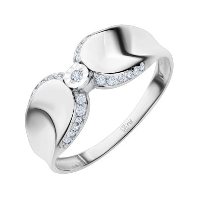 Лот: 23824300. Фото: 1. Золотое кольцо с бриллиантами... Кольца, перстни