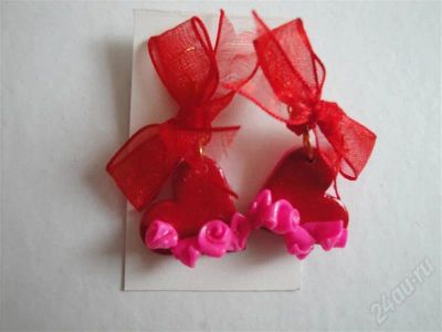 Лот: 431755. Фото: 1. Изделия из полимерной глины,серьги... Серьги, каффы