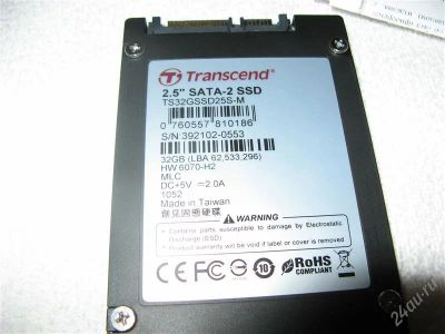 Лот: 2158162. Фото: 1. SSD 2.5'' Transcend 32Гига. Жёсткие диски (HDD)