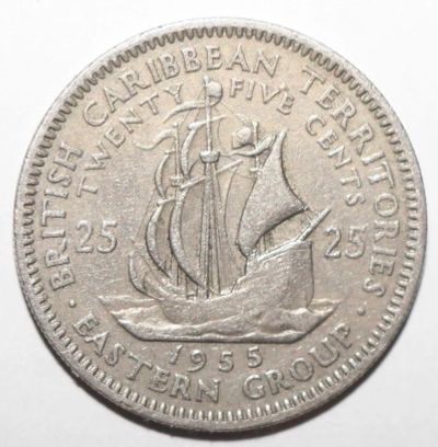Лот: 21378693. Фото: 1. 25 центов 1955 год. Восточные... Америка