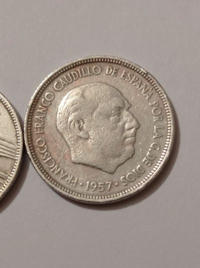 Лот: 21726247. Фото: 1. 5 песет 1957 г. Испания. Европа