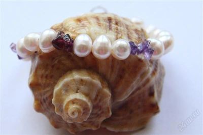 Лот: 1095855. Фото: 1. Браслет. Натуральный жемчуг, гранат... Браслеты