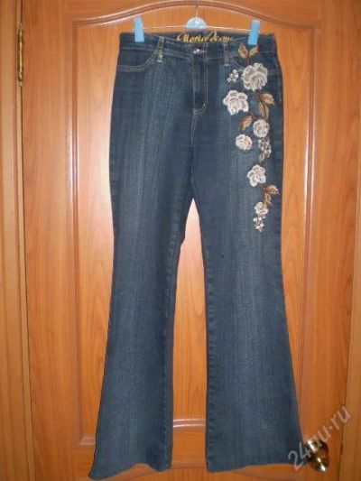 Лот: 36390. Фото: 1. джинсы с вышивкой! р 44-46!. Красноярск