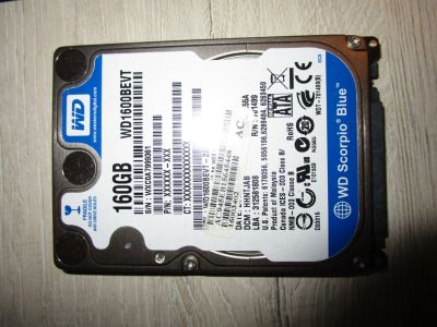 Лот: 14810150. Фото: 1. Жесткий 160Gb 2.5". Жёсткие диски (HDD)