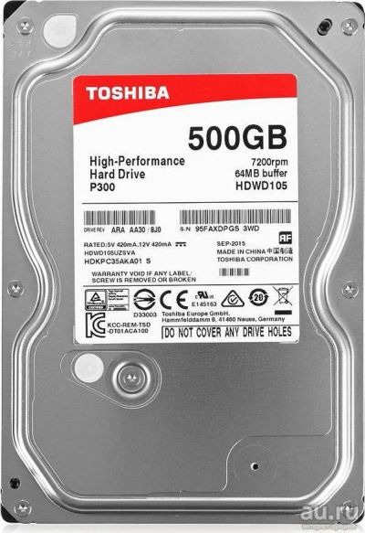 Лот: 8204587. Фото: 1. 500 Гб Жесткий диск Toshiba P300... Жёсткие диски