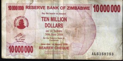Лот: 11862425. Фото: 1. 10 000000 долларов 2008 г Зимбабве... Африка