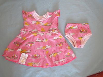 Лот: 5578363. Фото: 1. платье+трусики 100%хлопок р.74-80. Платья, сарафаны