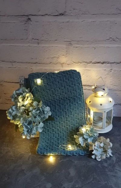 Лот: 14275818. Фото: 1. Шарф вязаный 160*20 см. Цвет насыщенный... Готовые изделия