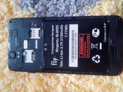 Лот: 13121350. Фото: 1. Fly iq4512 не рабочий + акб BL8005. Смартфоны