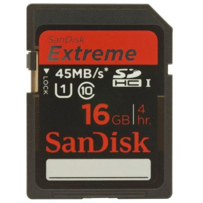 Лот: 3210979. Фото: 1. Карта памяти SD HC 16 GB SanDisk... Карты памяти