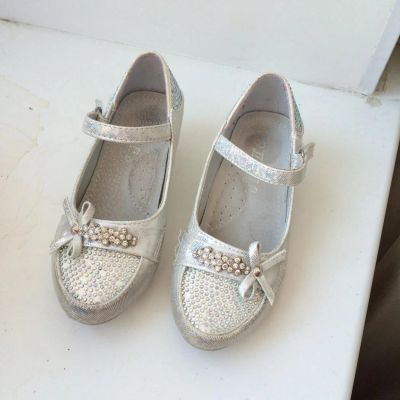 Лот: 6946486. Фото: 1. серебряные туфли для девочки р... Туфли