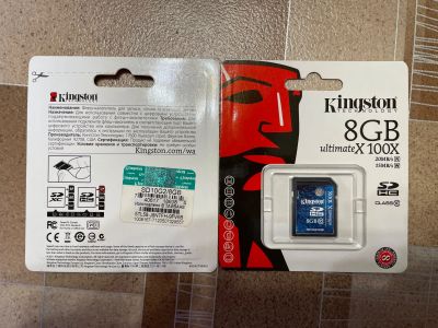 Лот: 25884769. Фото: 1. Карта памяти SDHC Kingston 8Gb... Карты памяти