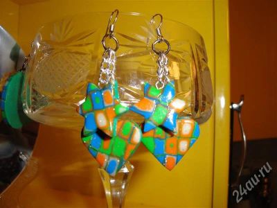 Лот: 298248. Фото: 1. Изделия из полимерной глины серьги... Серьги, каффы