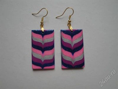 Лот: 362931. Фото: 1. Иделия из полимерной глины,серьги... Серьги, каффы