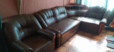 Лот: 17668130. Фото: 1. Диван угловой с креслом. Диваны