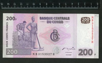 Лот: 10671640. Фото: 1. Конго 200 центов 2007г,(люкс). Африка