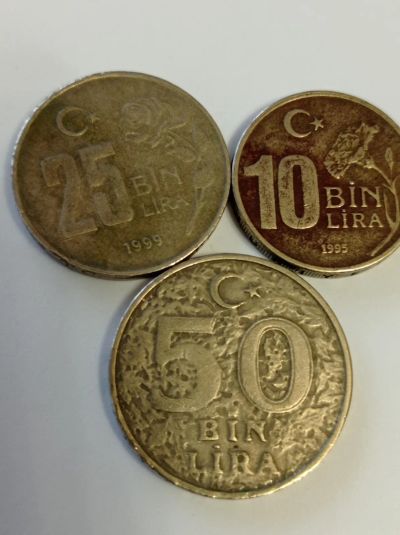 Лот: 21126786. Фото: 1. 10,25,50 тысяч лир. Монеты Турции... Наборы монет