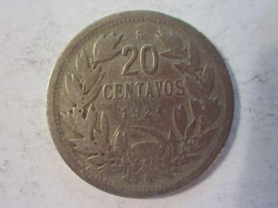 Лот: 11041822. Фото: 1. 20 центавос 1924 Чили. Америка