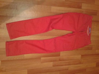 Лот: 7829255. Фото: 1. Джинсы резинка..коралловые.48-50рр... Джинсы