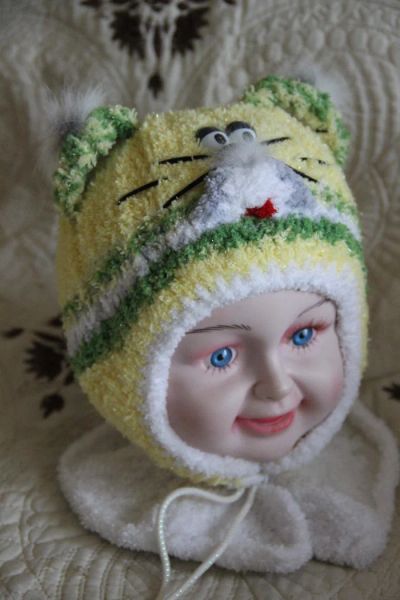 Лот: 4473812. Фото: 1. желтая шапочка унисекс в 2 нитки... Головные уборы